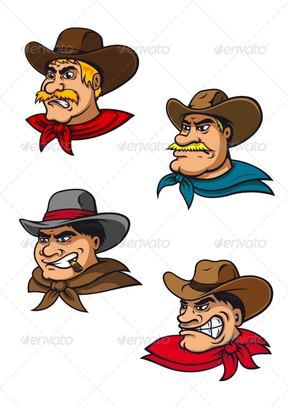 GraphicRiver Cartoon Cowboy Characters 8724664 GraphicRiver Cartoon Cowboy Characters 8724664