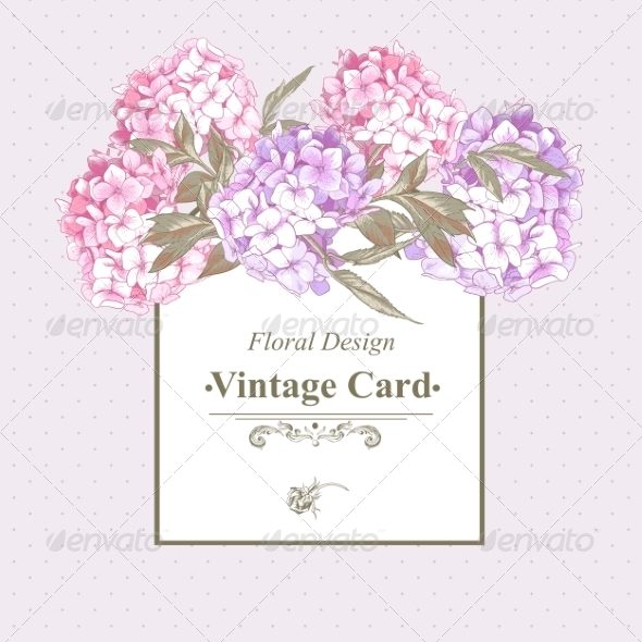 GraphicRiver Vintage Greeting Card with Hydrangea and Peonies 8724819 GraphicRiver Vintage Greeting Card with Hydrangea and Peonies 8724819
