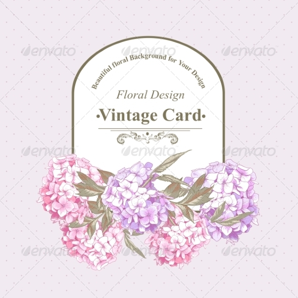 GraphicRiver Vintage Greeting Card with Hydrangea and Peonies 8724822 GraphicRiver Vintage Greeting Card with Hydrangea and Peonies 8724822