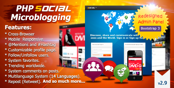 PHP Social Microblogging - CodeCanyon Item for Sale