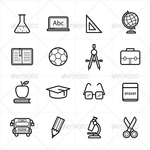 GraphicRiver Flat Line Icons For Education Icons 8726265 GraphicRiver Flat Line Icons For Education Icons 8726265