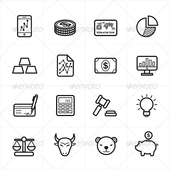 GraphicRiver Flat Line Icons For Finance Icons 8726274 GraphicRiver Flat Line Icons For Finance Icons 8726274