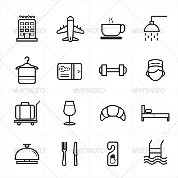 GraphicRiver Flat Line Icons For Hotel Icons and Travel Icons 8726327 GraphicRiver Flat Line Icons For Hotel Icons and Travel Icons 8726327