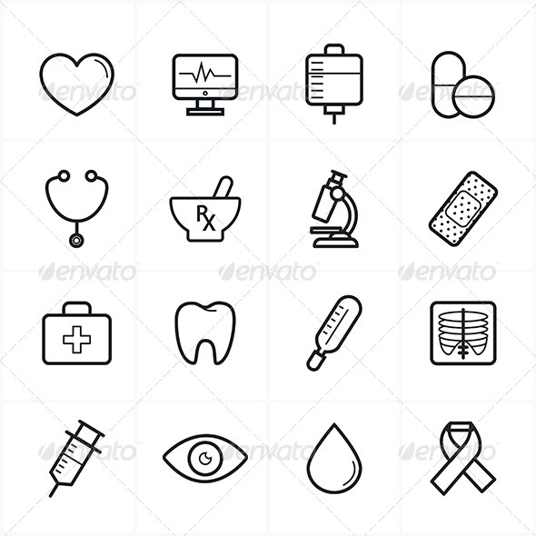 GraphicRiver Flat Line Icons For Medical Icons and Healthcare 8726417 GraphicRiver Flat Line Icons For Medical Icons and Healthcare 8726417