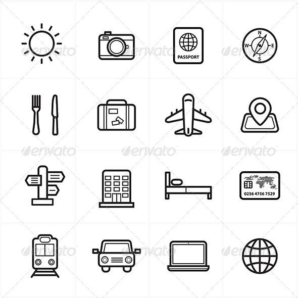 GraphicRiver Flat Line Icons For Travel Icons 8726437 GraphicRiver Flat Line Icons For Travel Icons 8726437