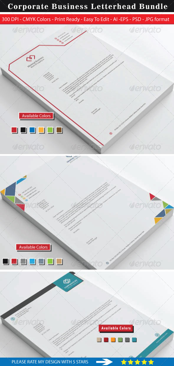 GraphicRiver Minimal Corporate Business Letterhead Bundle 8726610 GraphicRiver Minimal Corporate Business Letterhead Bundle 8726610