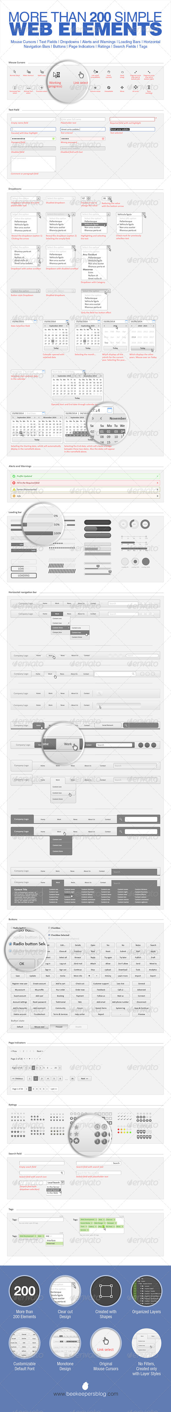 GraphicRiver Simple 200 Web Elements 8697328 GraphicRiver Simple 200 Web Elements 8697328