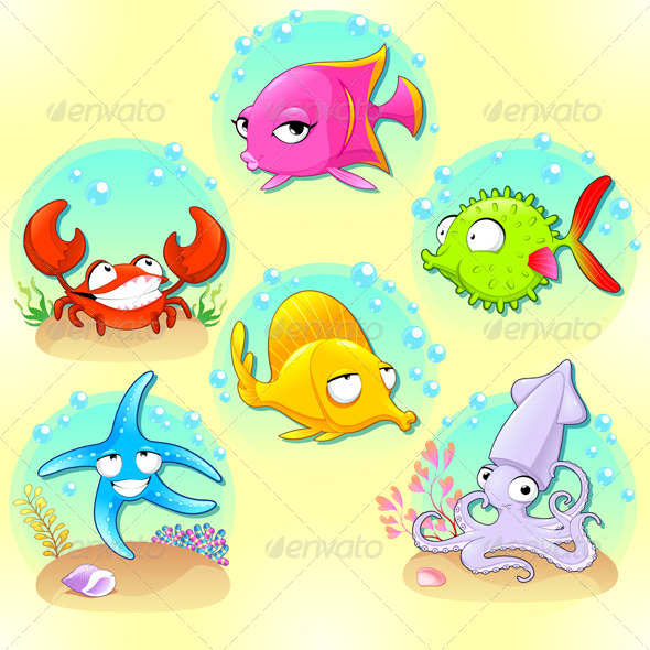 GraphicRiver Funny Sea Animals 8728145 GraphicRiver Funny Sea Animals 8728145