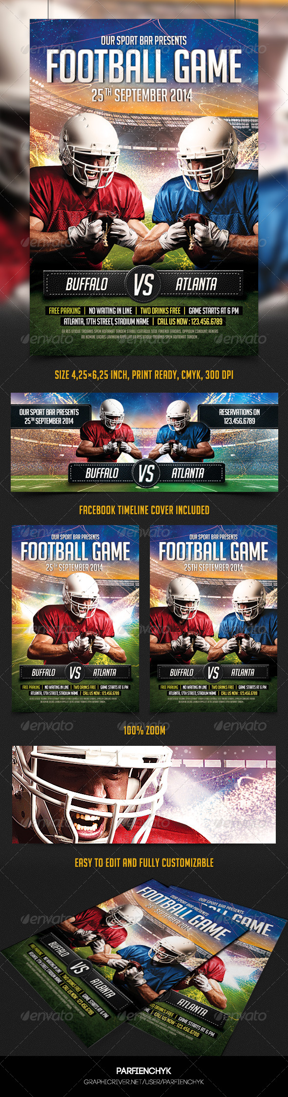 GraphicRiver Football Game Flyer Template 8728993 GraphicRiver Football Game Flyer Template 8728993