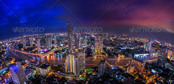 Landscape of River in Bangkok city (Misc) Photo Download