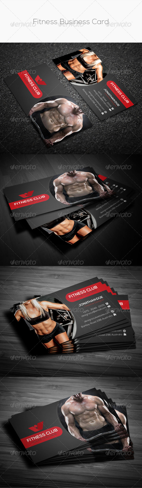 GraphicRiver Fitness Business Card 8729601 GraphicRiver Fitness Business Card 8729601