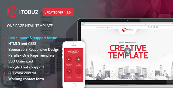 Itobuz One Page HTML Template