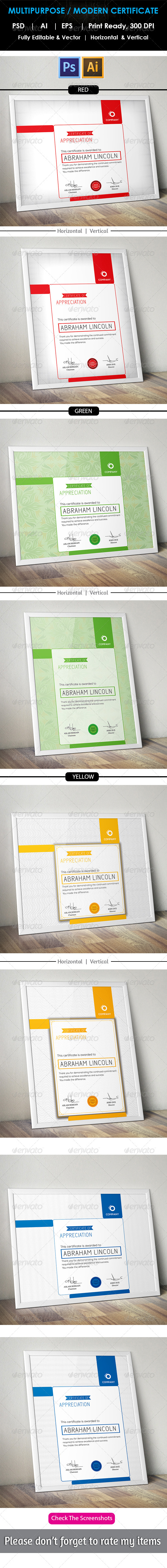 GraphicRiver Modern Multipurpose Certificate GD14 8732062 GraphicRiver Modern Multipurpose Certificate GD14 8732062