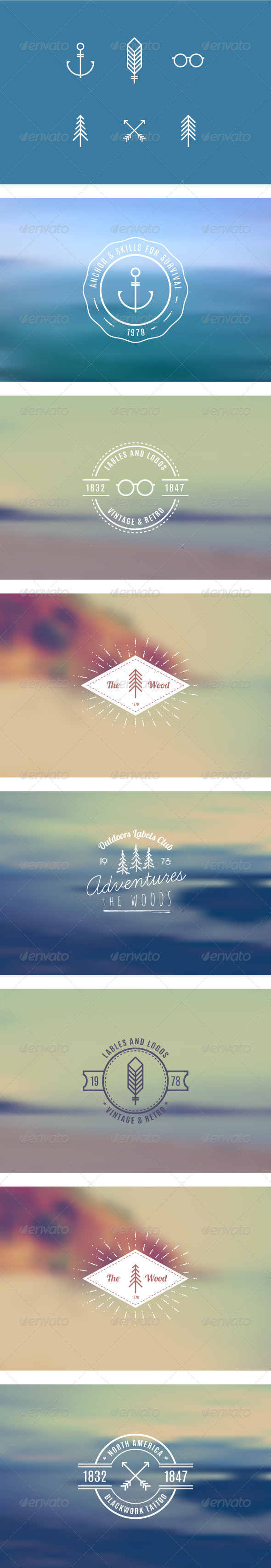 GraphicRiver Trendy Retro Vintage Insignias 8734221 GraphicRiver Trendy Retro Vintage Insignias 8734221