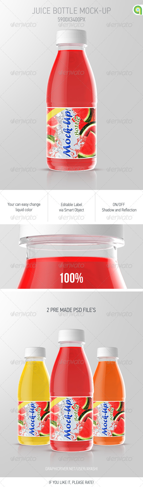 Juice Bottle Mockup