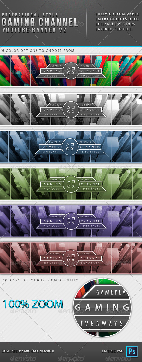 GraphicRiver Gaming Channel YouTube Banner V2 8715386 GraphicRiver Gaming Channel YouTube Banner V2 8715386