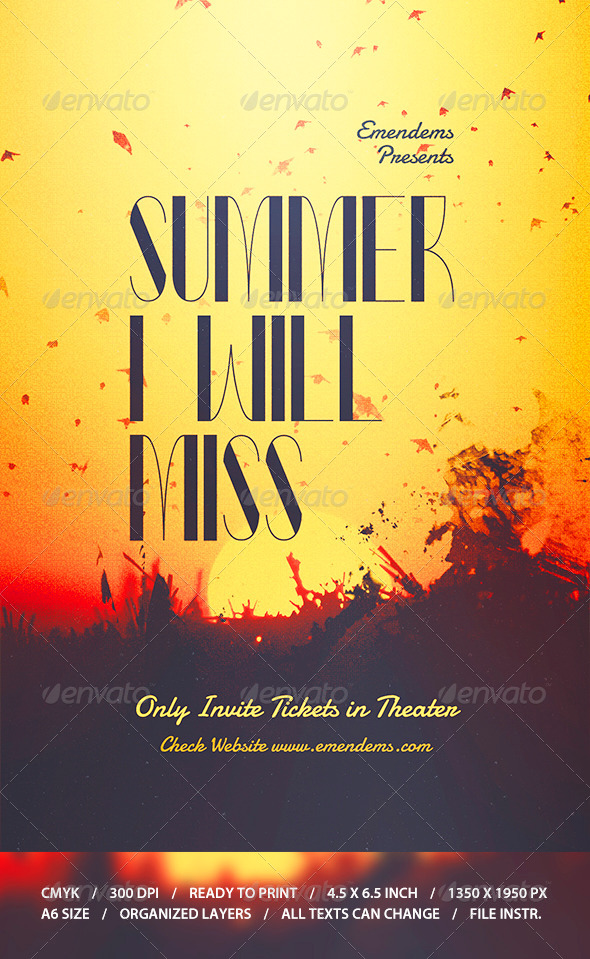 GraphicRiver Summer I Will Miss Flyer Template 8737171 GraphicRiver Summer I Will Miss Flyer Template 8737171