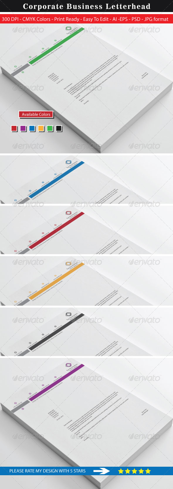 GraphicRiver Top Star Business Letterhead 8737494 GraphicRiver Top Star Business Letterhead 8737494