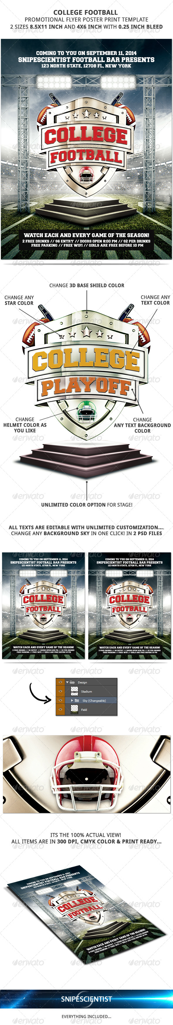 GraphicRiver College Football Flyer Template No Model Needed 8684397 GraphicRiver College Football Flyer Template No Model Needed 8684397