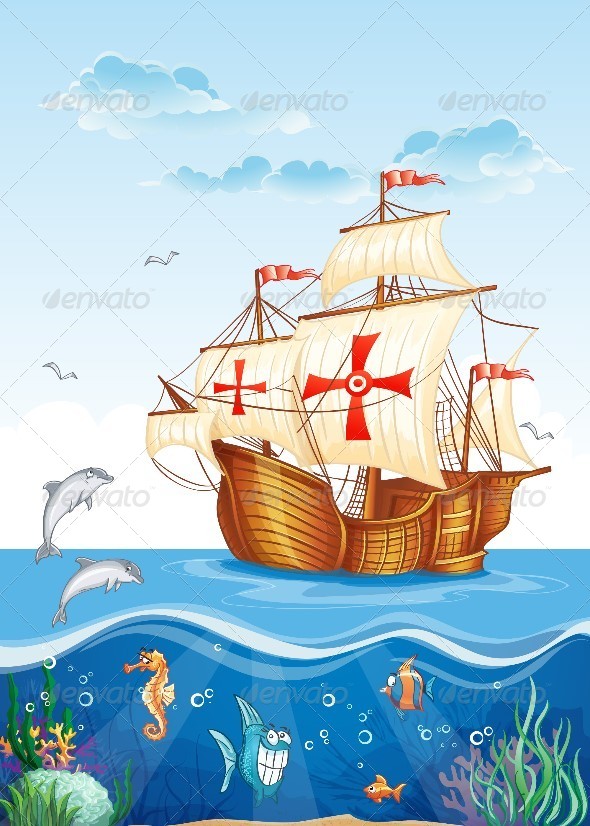 GraphicRiver Children s Illustration of the Water World 8739109 GraphicRiver Children s Illustration of the Water World 8739109