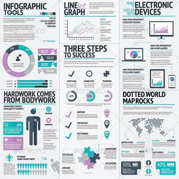 Fresh Colorful Business Infographic Vector Set Fresh Colorful Business Infographic Vector Set