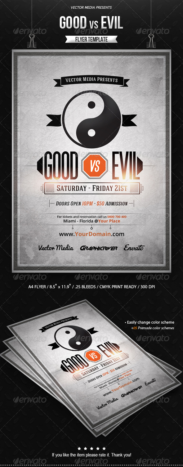 GraphicRiver Good vs Evil Flyer 8741011 GraphicRiver Good vs Evil Flyer 8741011
