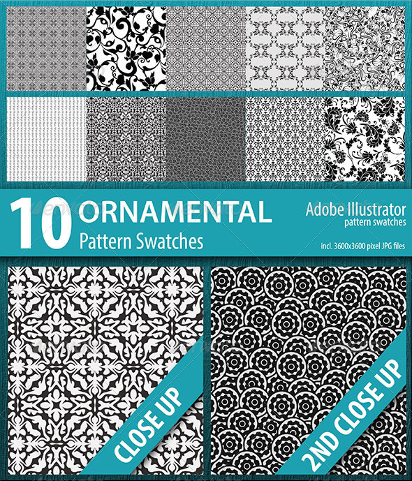 GraphicRiver 10 Ornamental Pattern Swatches 8746085 GraphicRiver 10 Ornamental Pattern Swatches 8746085