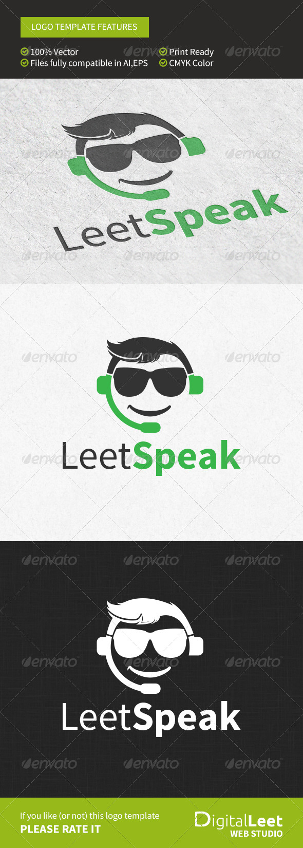 GraphicRiver Leet Speak Geek Chat Logo Template 8746395 GraphicRiver Leet Speak Geek Chat Logo Template 8746395