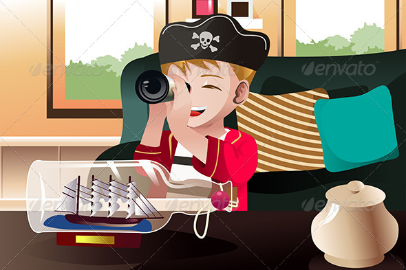 GraphicRiver Boy Dressed in a Pirate Outfit 8746585 GraphicRiver Boy Dressed in a Pirate Outfit 8746585