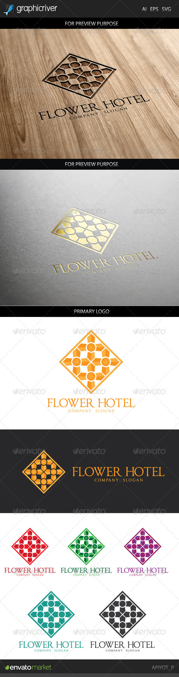 GraphicRiver Flower Hotel Logo 8748166 GraphicRiver Flower Hotel Logo 8748166