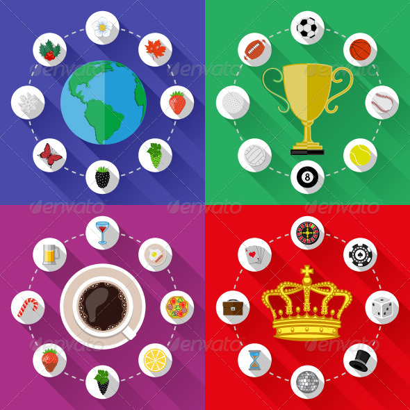 GraphicRiver Set of Nature Sports Food and Drinks Concepts 8748232 GraphicRiver Set of Nature Sports Food and Drinks Concepts 8748232