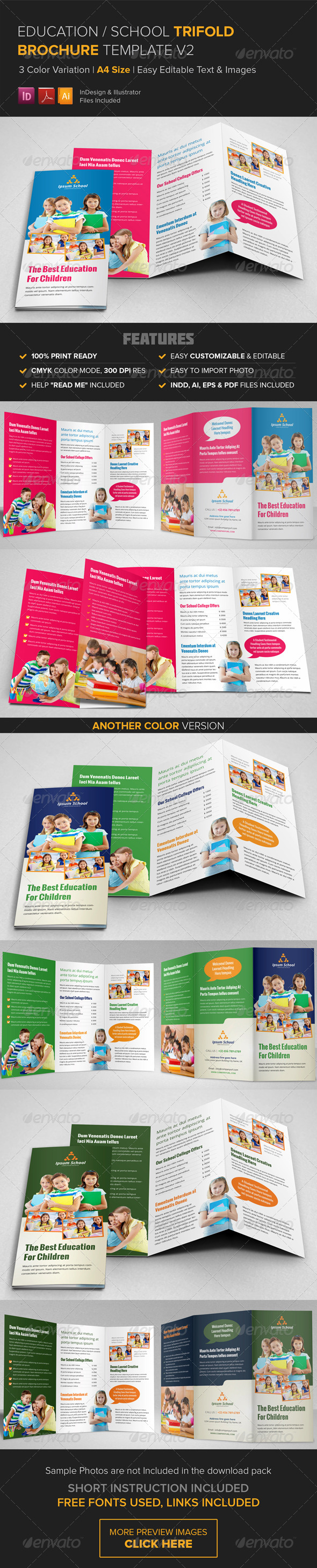 GraphicRiver Education School Trifold Brochure Template v2 8750511 GraphicRiver Education School Trifold Brochure Template v2 8750511