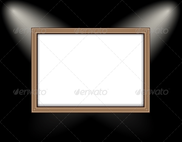 GraphicRiver Blank Frame on a Black Wall Lighting Spotlights 8752003 GraphicRiver Blank Frame on a Black Wall Lighting Spotlights 8752003