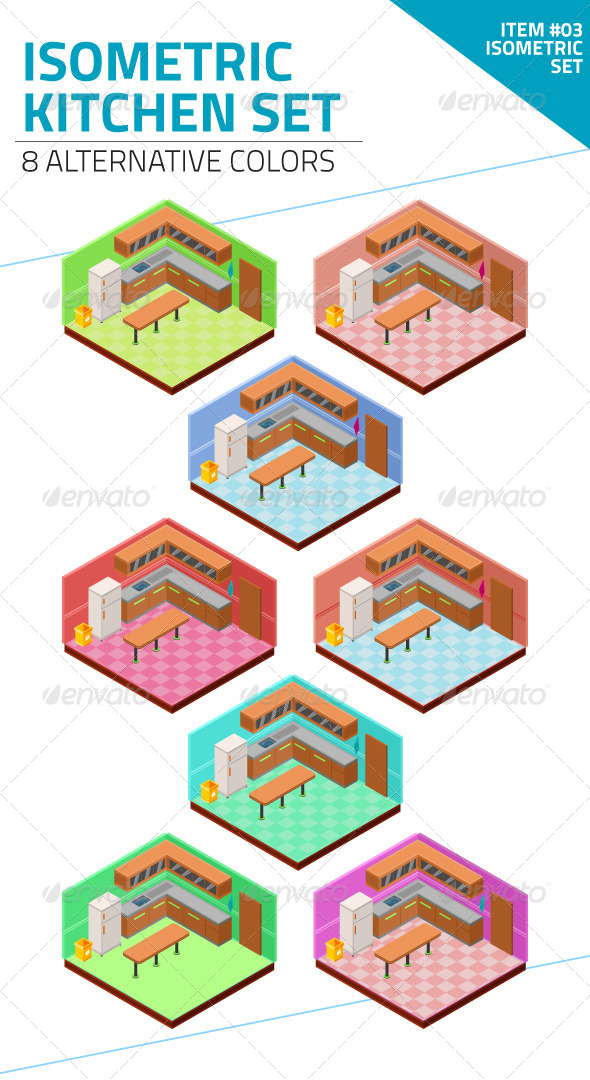 GraphicRiver Isometric Kitchen Set 8752977 GraphicRiver Isometric Kitchen Set 8752977
