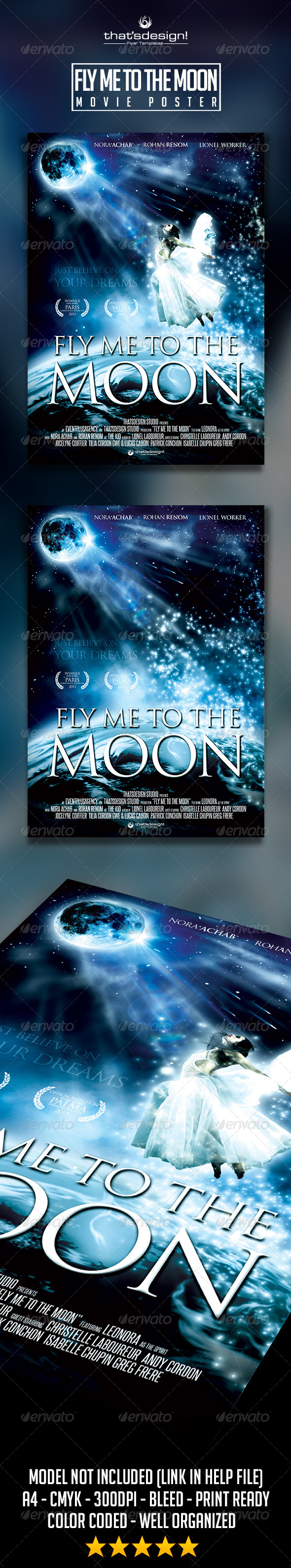 Fly Me to the Moon Movie Poster Template (Miscellaneous)