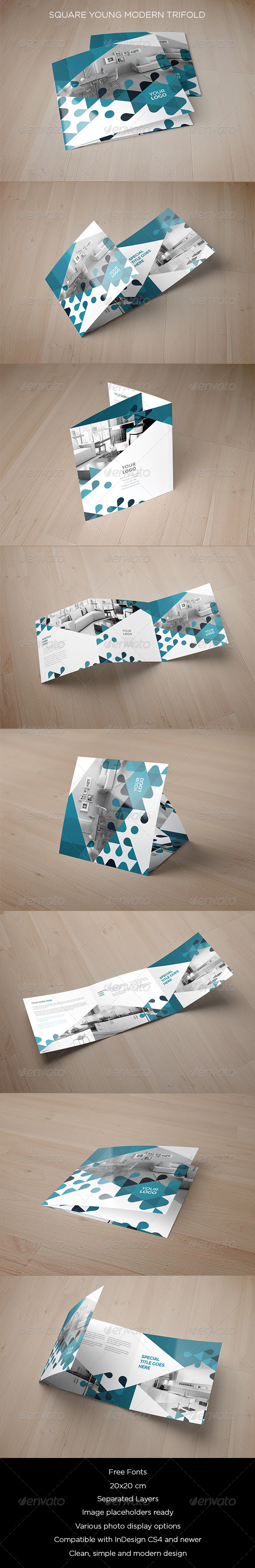 Square Young Modern Trifold (Brochures)