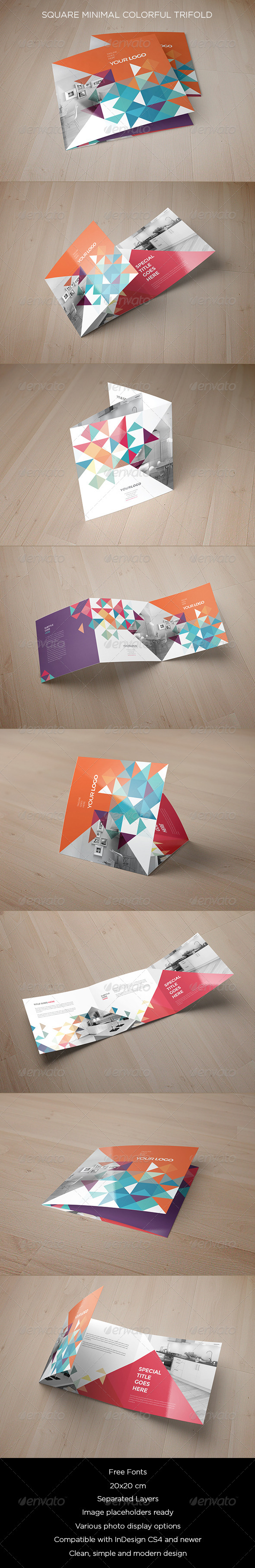 Square Minimal Colorful Trifold (Brochures)