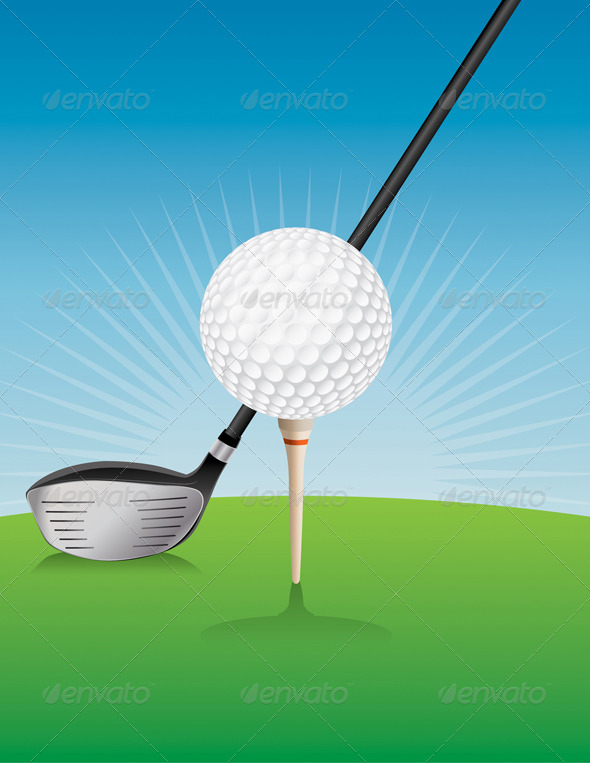 GraphicRiver Vector Golf Ball and Driver Illustration 8754238 GraphicRiver Vector Golf Ball and Driver Illustration 8754238