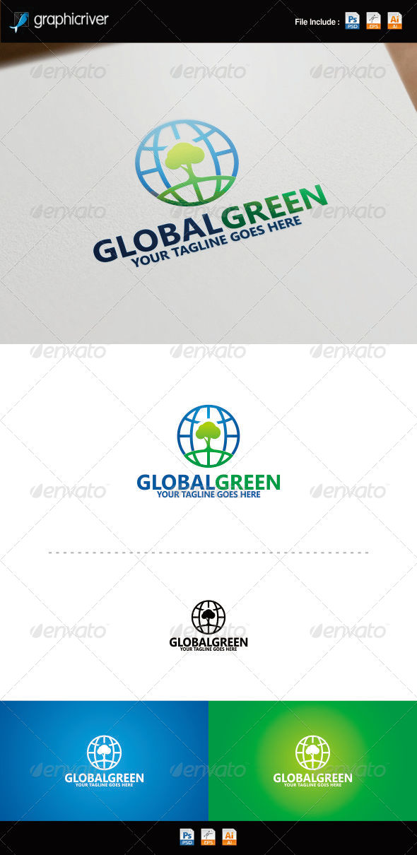 GraphicRiver Global Green Logo Template 8754244 GraphicRiver Global Green Logo Template 8754244