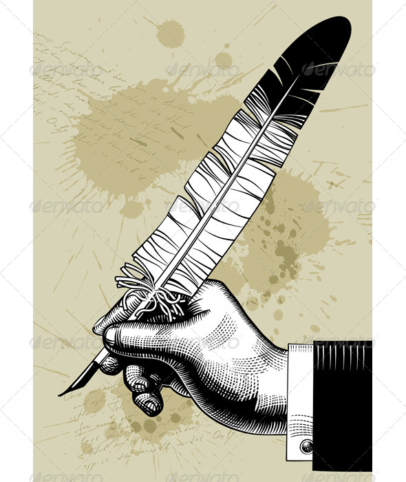 GraphicRiver Hand with a Feather 8755149 GraphicRiver Hand with a Feather 8755149