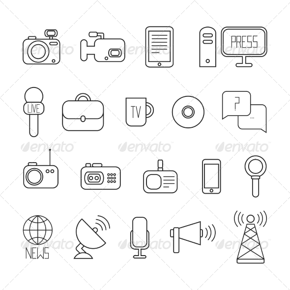 GraphicRiver Set of Vector Journalism Icons 8755844 GraphicRiver Set of Vector Journalism Icons 8755844