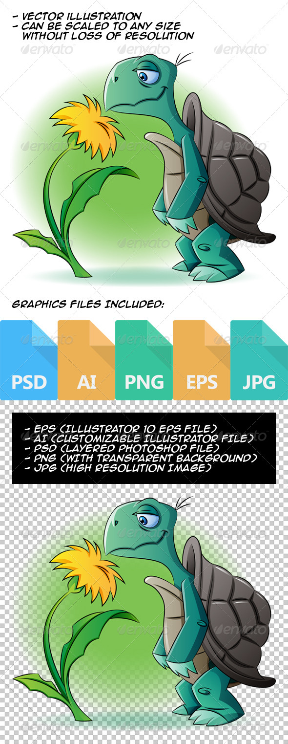 GraphicRiver Turtle and Dandelion 8756418 GraphicRiver Turtle and Dandelion 8756418
