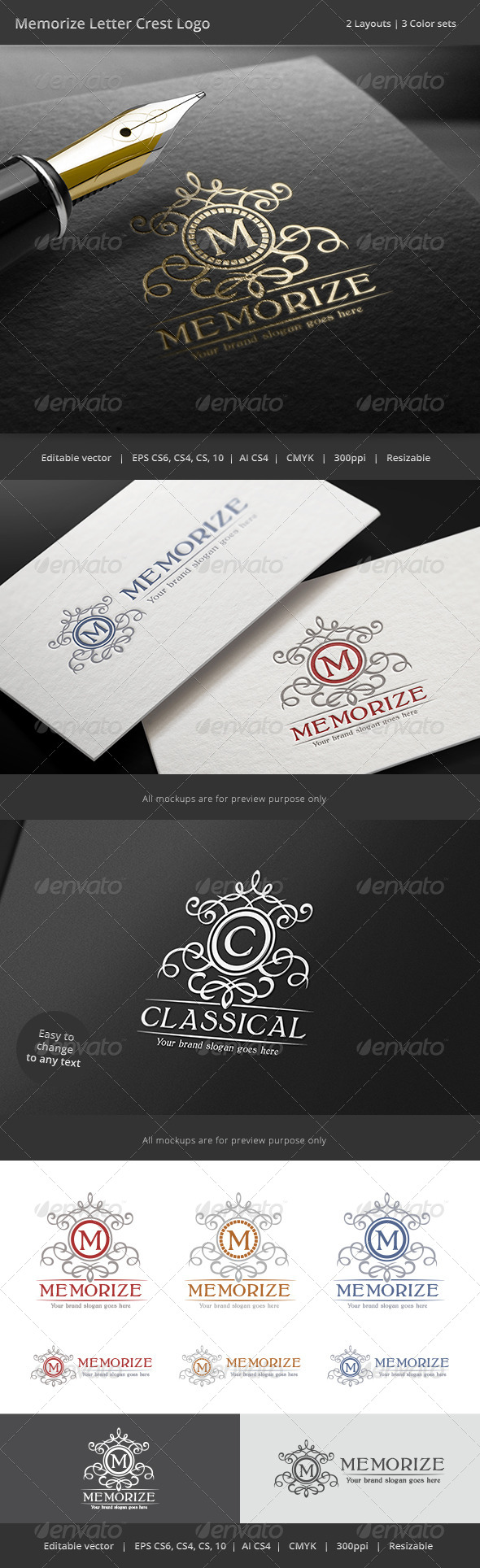 GraphicRiver Memorize Letter Crest Logo 8757486 GraphicRiver Memorize Letter Crest Logo 8757486