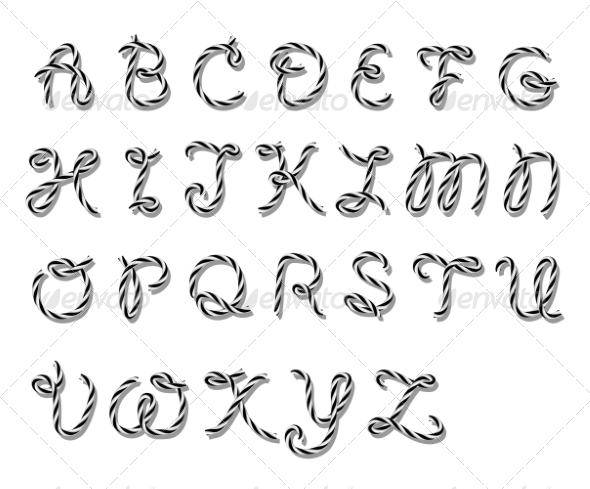 Alphabet in Twine Style (Decorative Symbols)