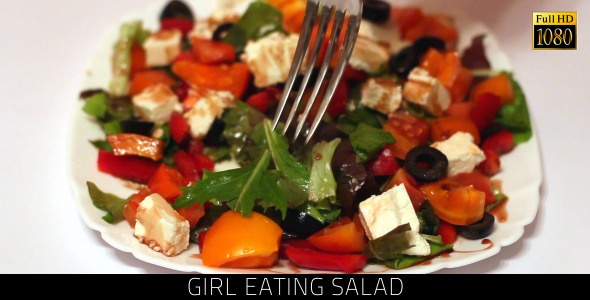 Girl Eating Salad 3 Girl Eating Salad 3