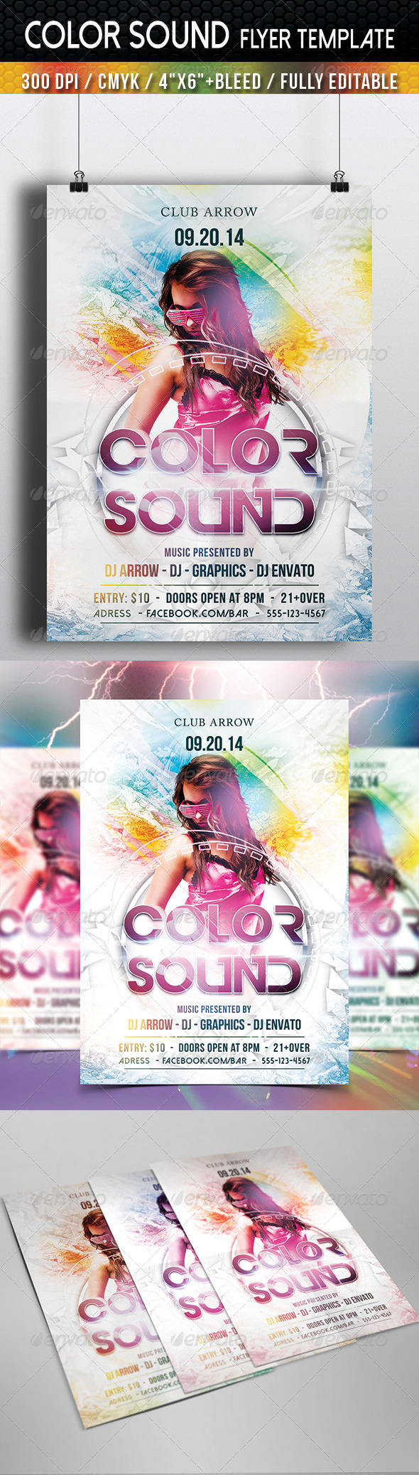 Color Sound Flyer Template (Clubs & Parties)