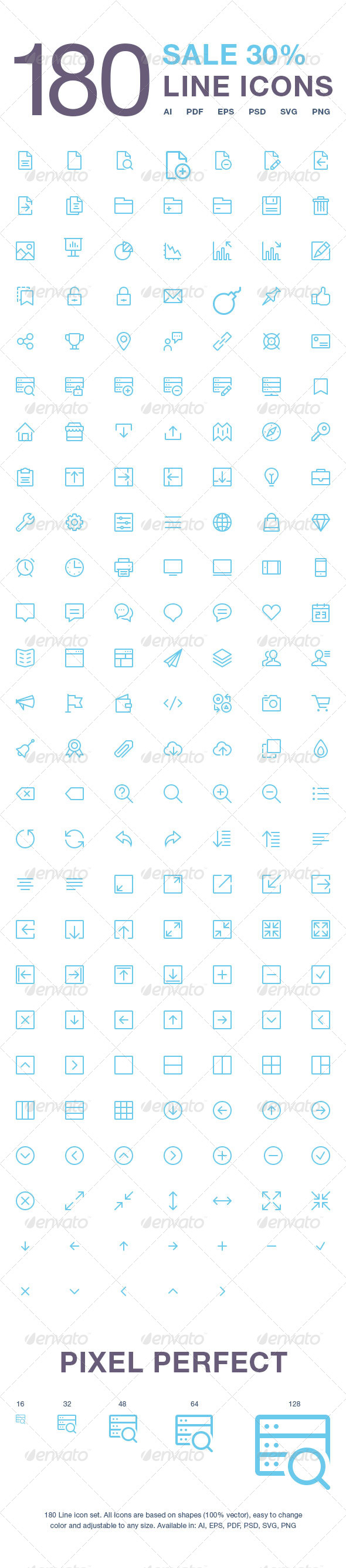 GraphicRiver 180 Vector Line Icons Pack 8759420 GraphicRiver 180 Vector Line Icons Pack 8759420