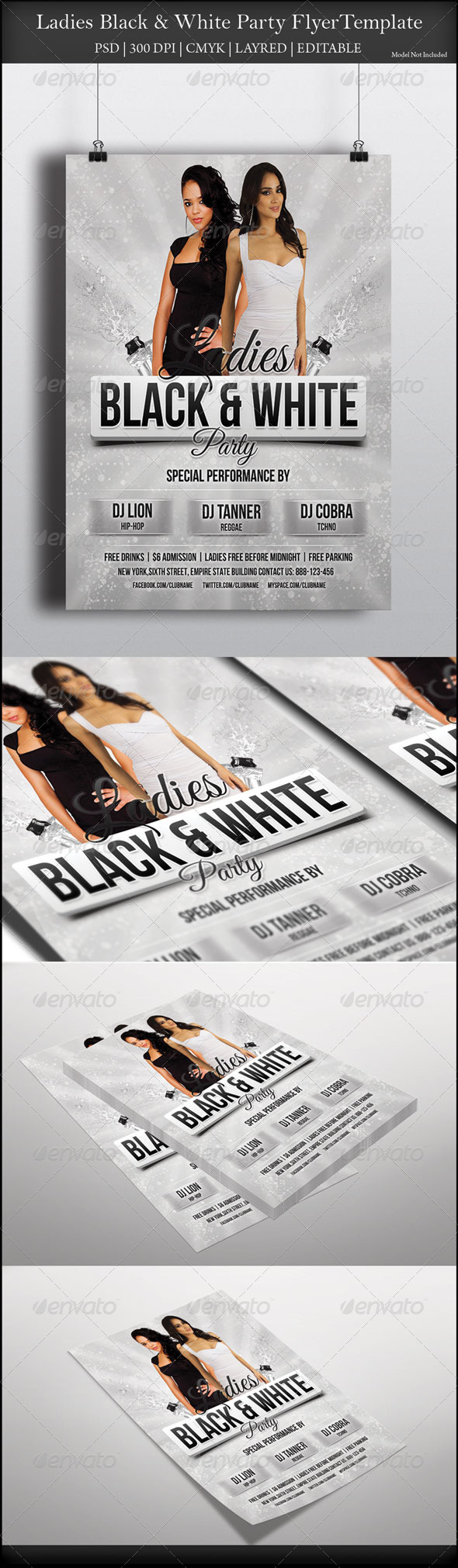 Ladies Black & White Party Flyer (Clubs & Parties)