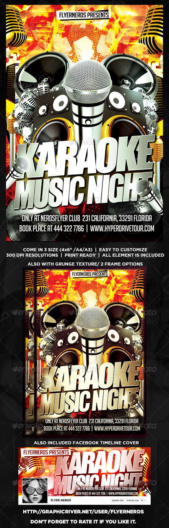 Karaoke Music Night Flyer (Clubs & Parties)