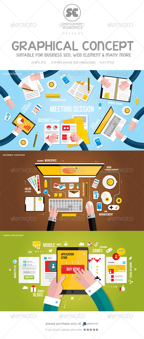GraphicRiver Flat Concept for Meetings Workspace & Mobile Apps 8761000 GraphicRiver Flat Concept for Meetings Workspace & Mobile Apps 8761000